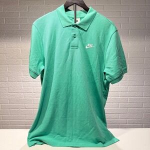 Nike‎ Mens Polo Shirt Green Short Sleeve Everyday Modern Fit Casual Top